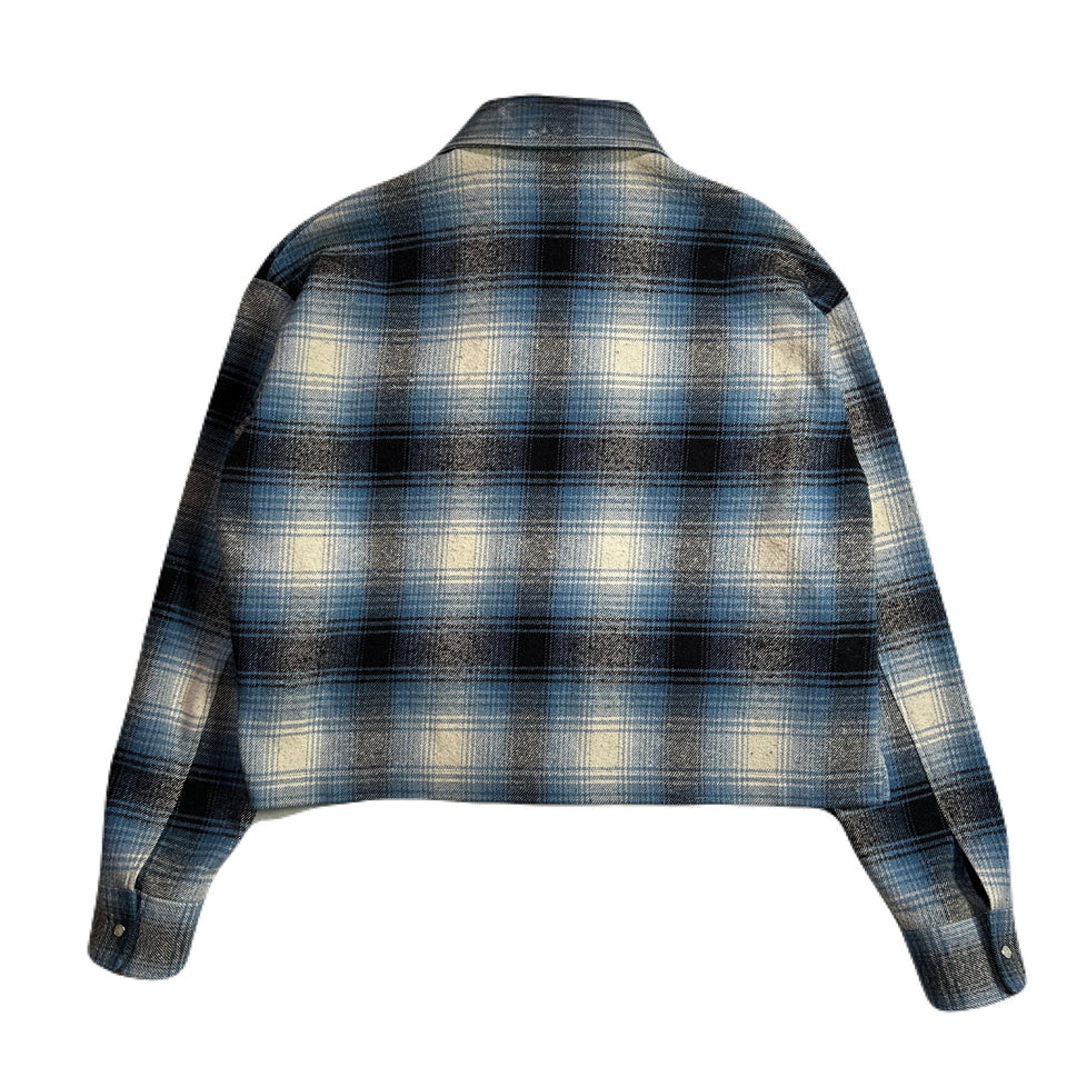 画像をギャラリービューアに読み込む, WOMENS SILK CHECK JACKET / SAX BLUE