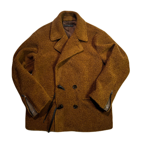 POODLE FUR HORN TOGGLE P-COAT / BROWN