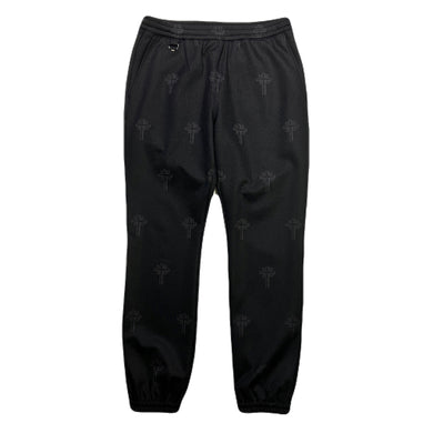 CROSS JACQUARD JERSEY PANTS / BLACK