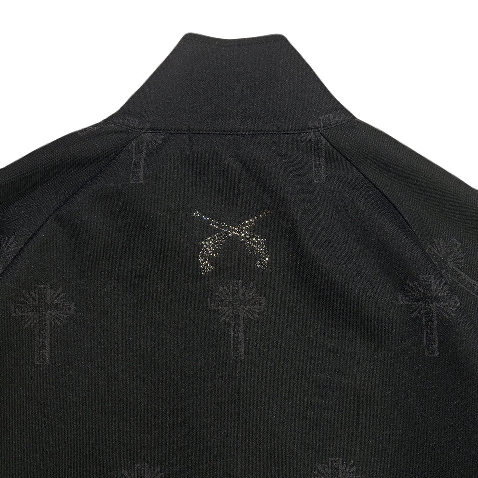 画像をギャラリービューアに読み込む, CROSS JACQUARD JERSEY TRACK JACKET / BLACK