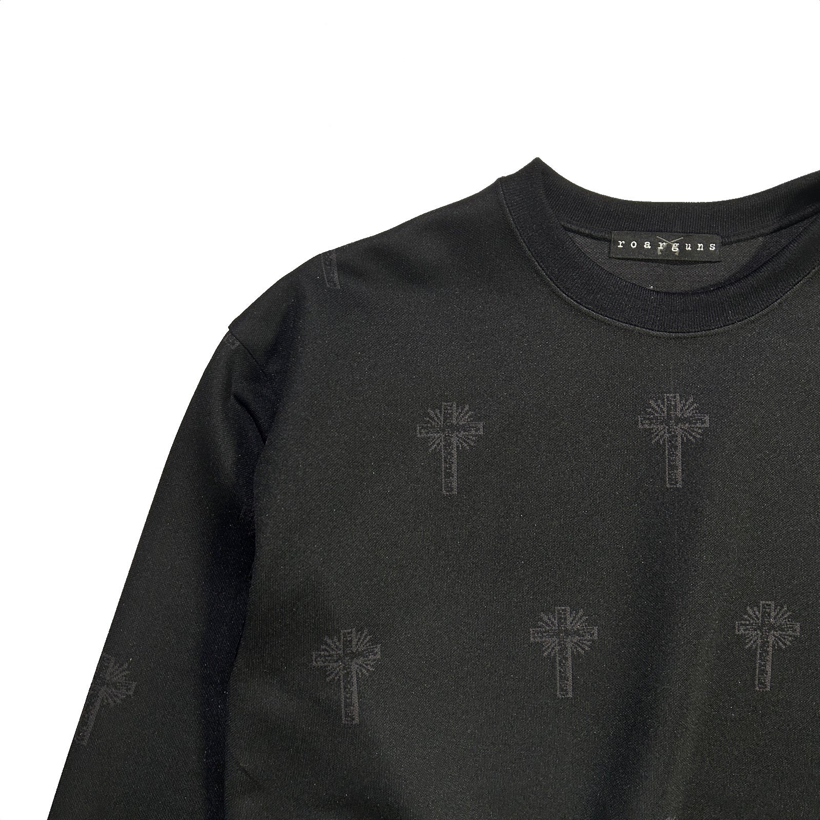 画像をギャラリービューアに読み込む, CROSS JACQUARD JERSEY SWEATER / BLACK