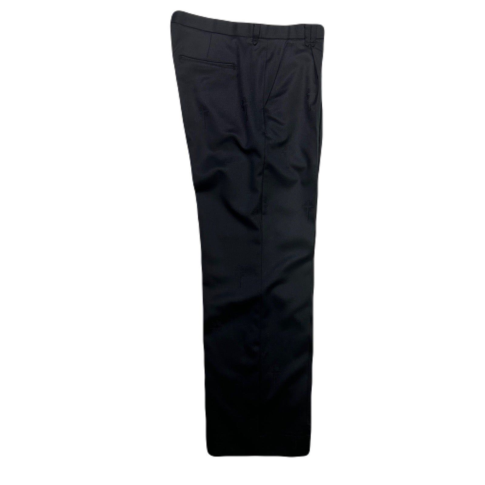 画像をギャラリービューアに読み込む, CROSS JACQUARD WOOL PANTS / BLACK