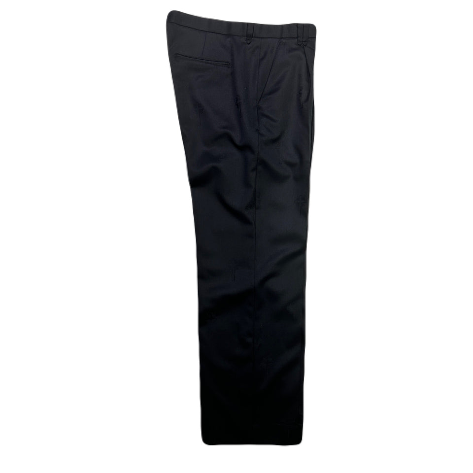 画像をギャラリービューアに読み込む, CROSS JACQUARD WOOL PANTS / BLACK