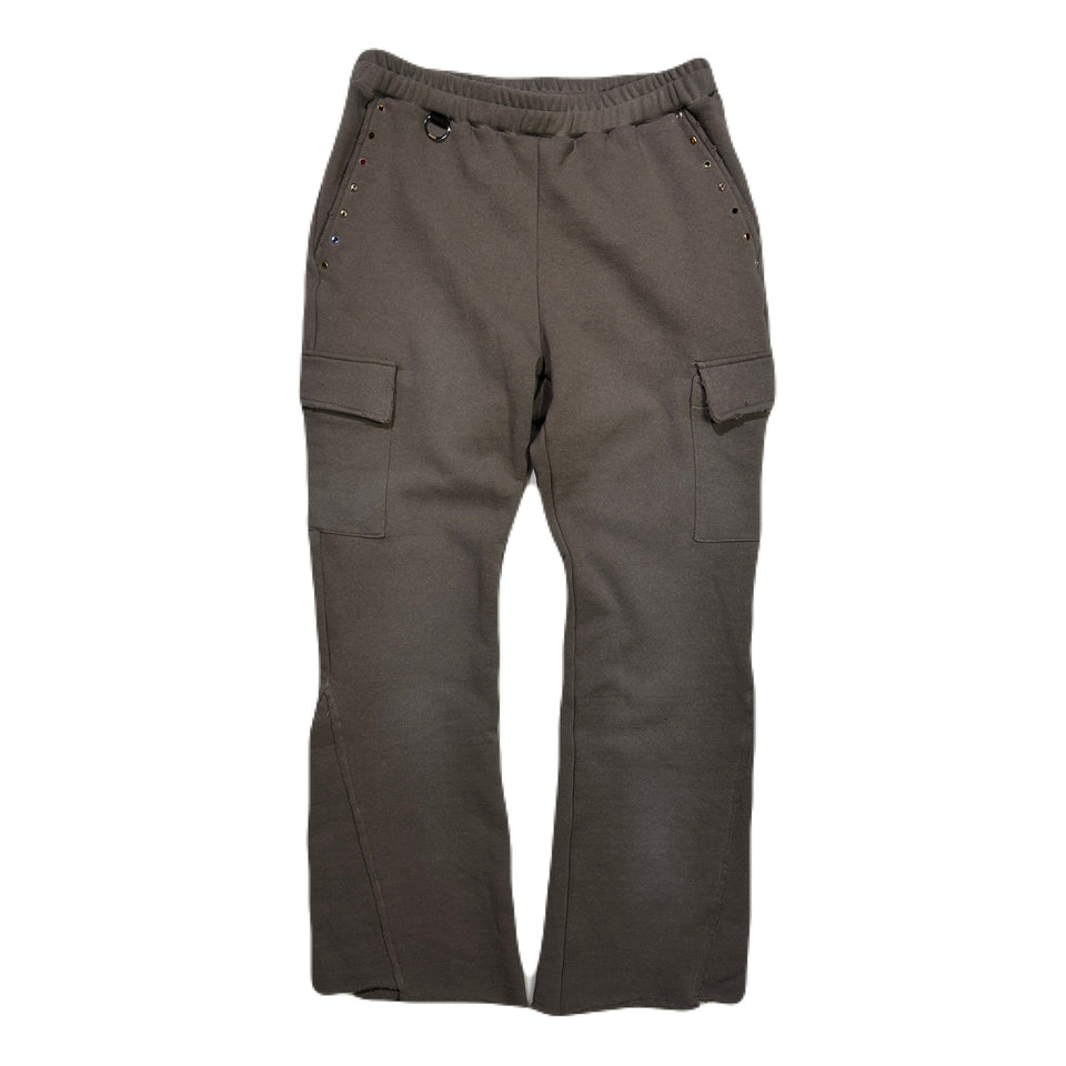 将图片加载到图库查看器，STONE NAIL BOOTS CUT PANTS / GRAY