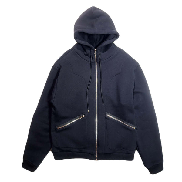 FLOCKY PRINT FLUFFY HOODIE / BLACK
