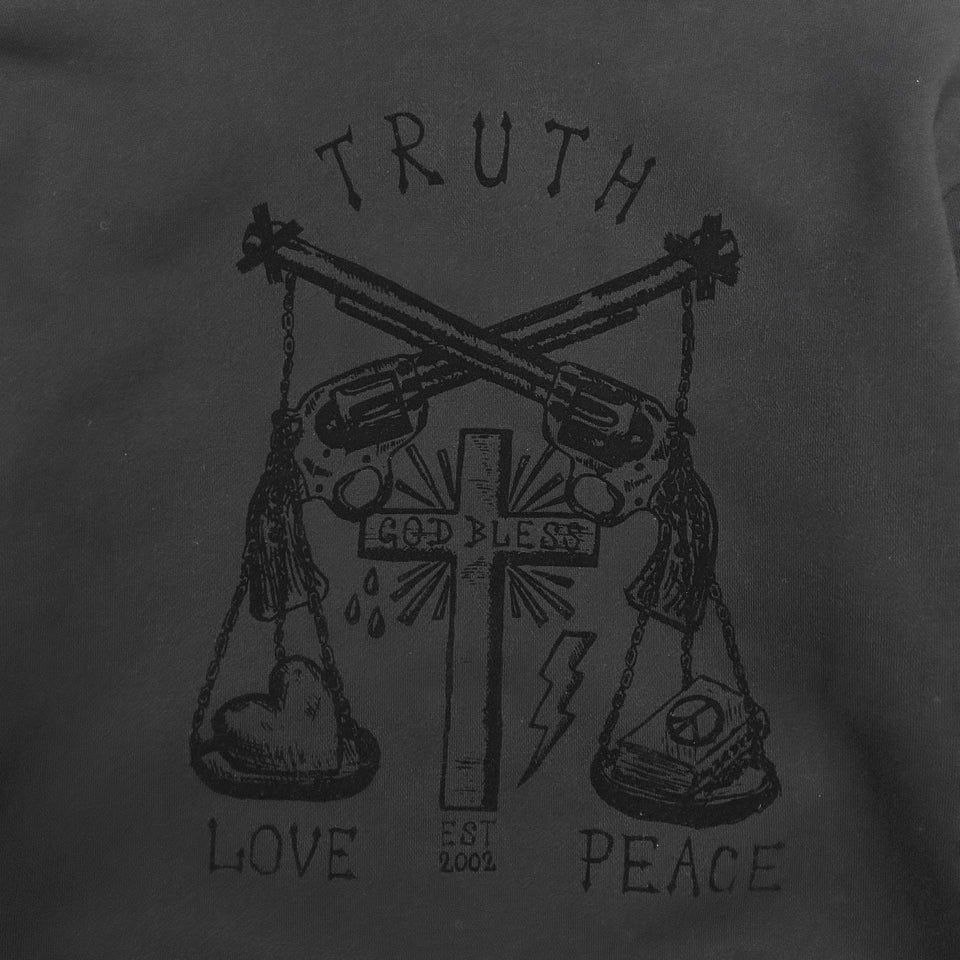 将图片加载到图库查看器，FLOCKY PRINT FLUFFY HOODIE / BLACK