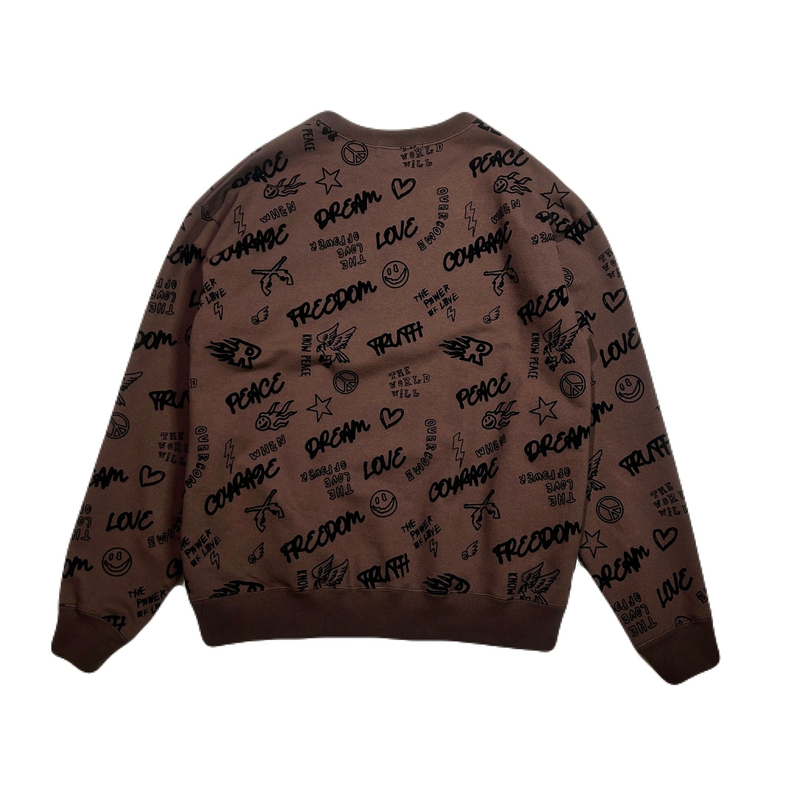 将图片加载到图库查看器，FLOCKY PRINT SWEAT / BROWN