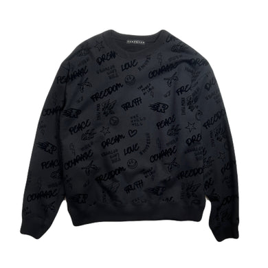FLOCKY PRINT SWEAT / BLACK
