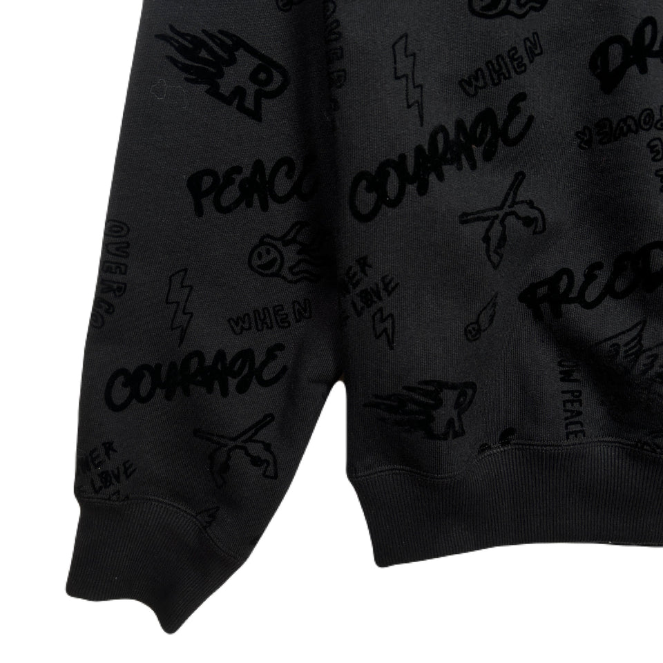 将图片加载到图库查看器，FLOCKY PRINT SWEAT / BLACK