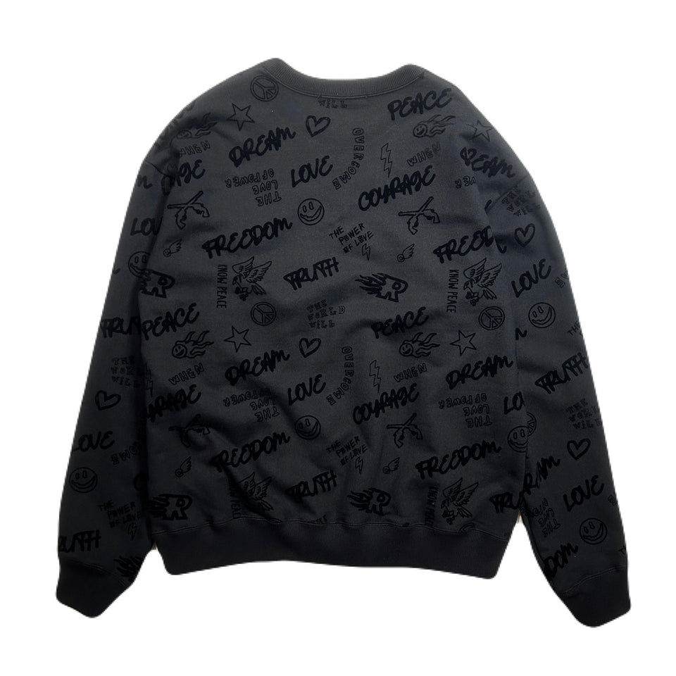 将图片加载到图库查看器，FLOCKY PRINT SWEAT / BLACK