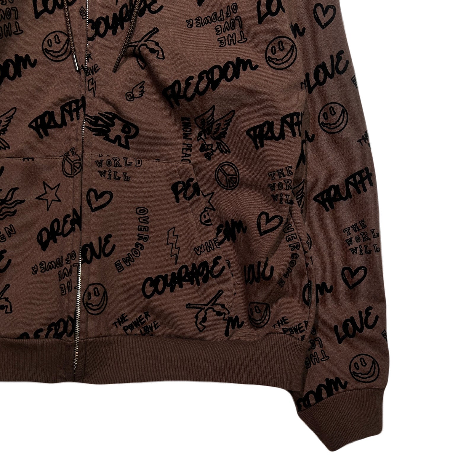 将图片加载到图库查看器，FLOCKY PRINT HOODIE / BROWN