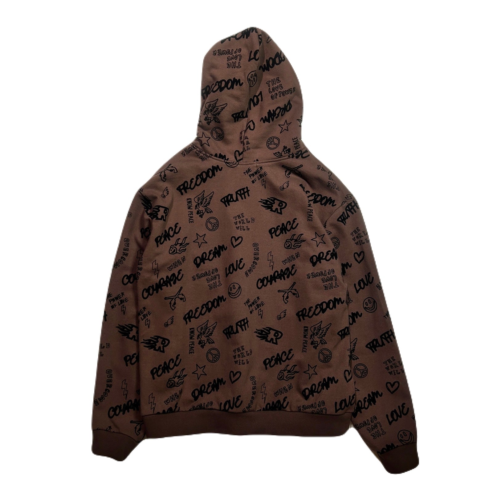 将图片加载到图库查看器，FLOCKY PRINT HOODIE / BROWN