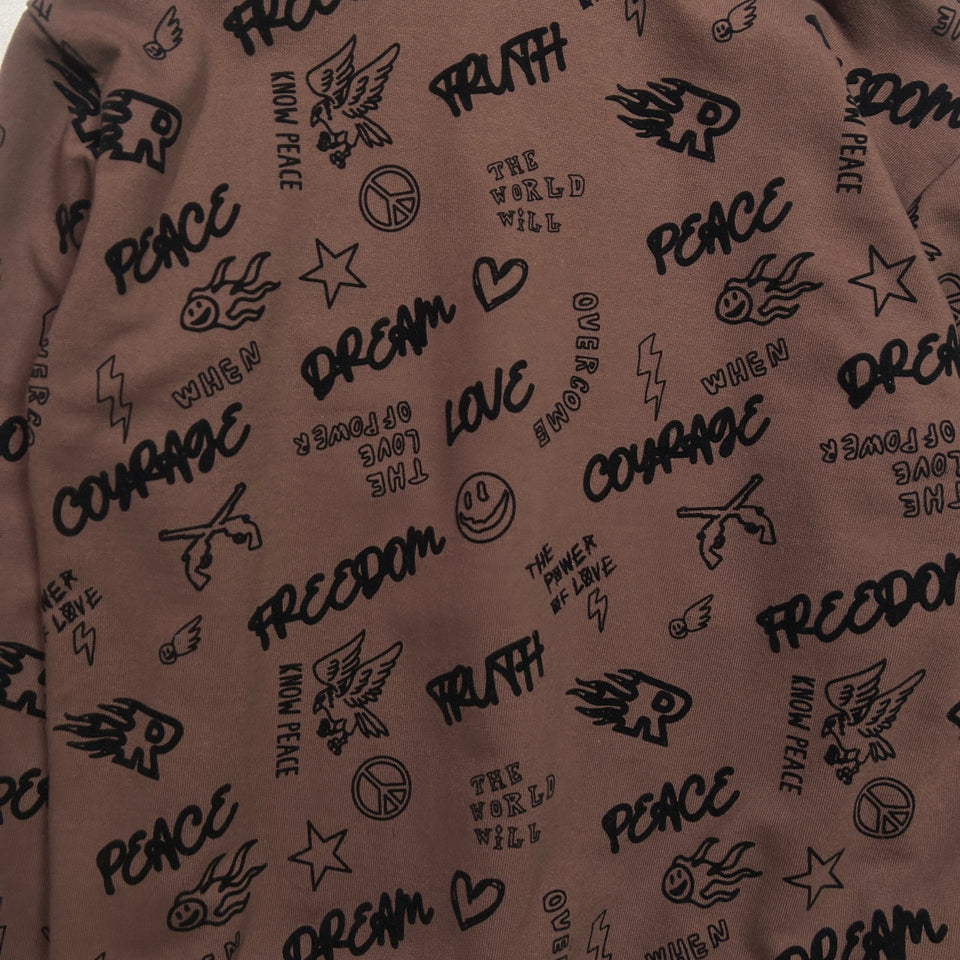 将图片加载到图库查看器，FLOCKY PRINT HOODIE / BROWN