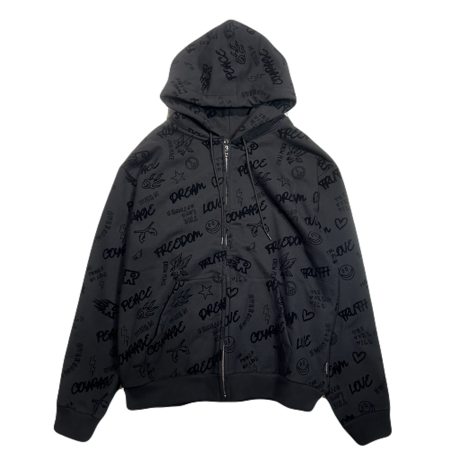 将图片加载到图库查看器，FLOCKY PRINT HOODIE / BLACK