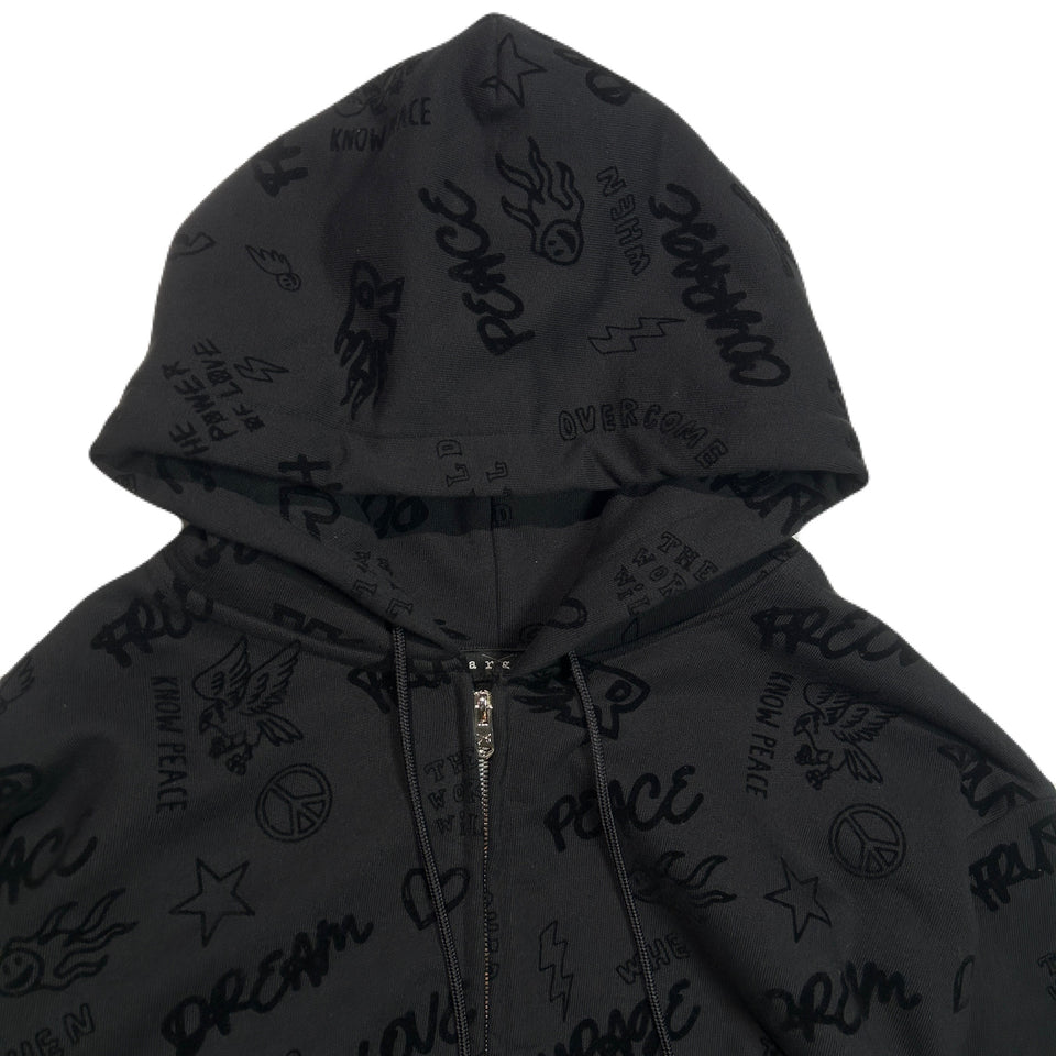 将图片加载到图库查看器，FLOCKY PRINT HOODIE / BLACK