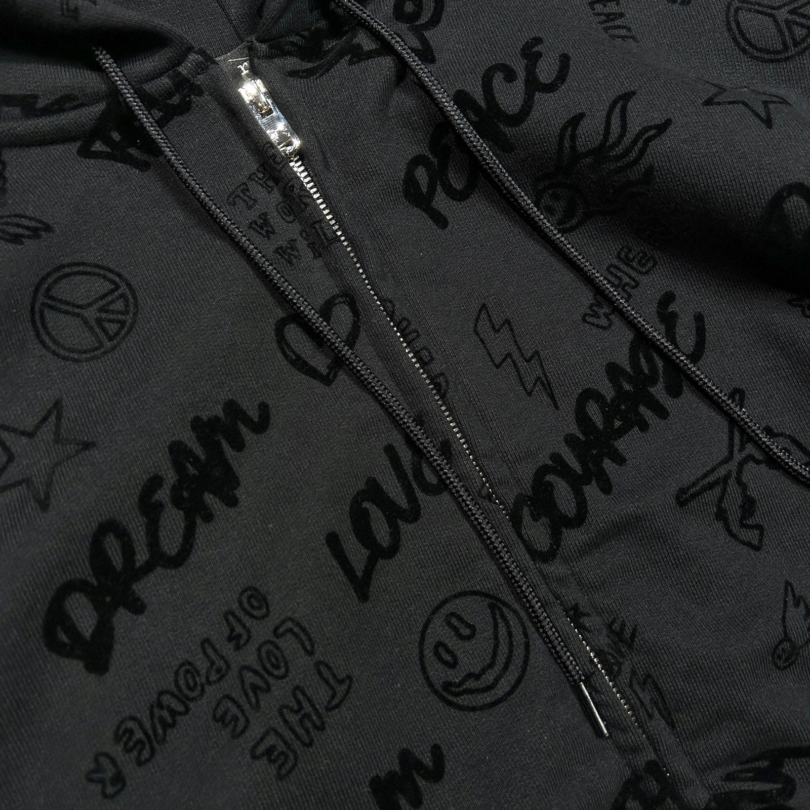 将图片加载到图库查看器，FLOCKY PRINT HOODIE / BLACK