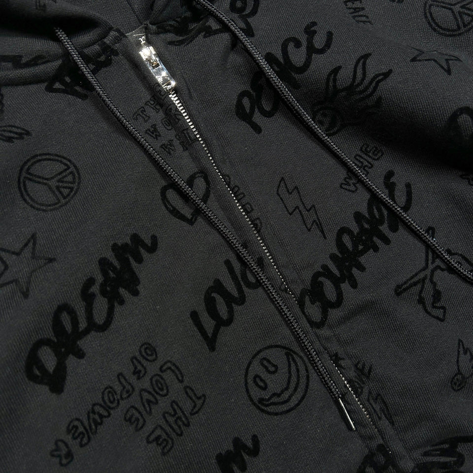 将图片加载到图库查看器，FLOCKY PRINT HOODIE / BLACK