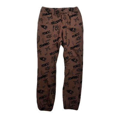 FLOCKY PRINT PANTS / BROWN