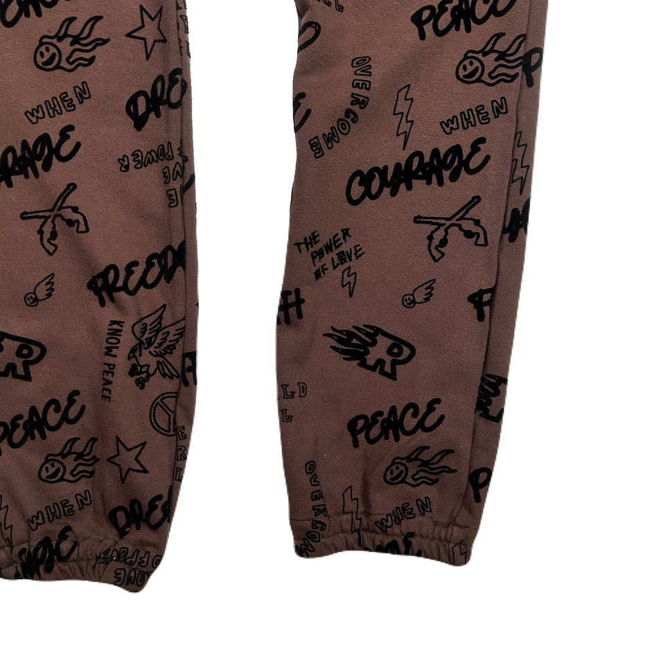 将图片加载到图库查看器，FLOCKY PRINT PANTS / BROWN