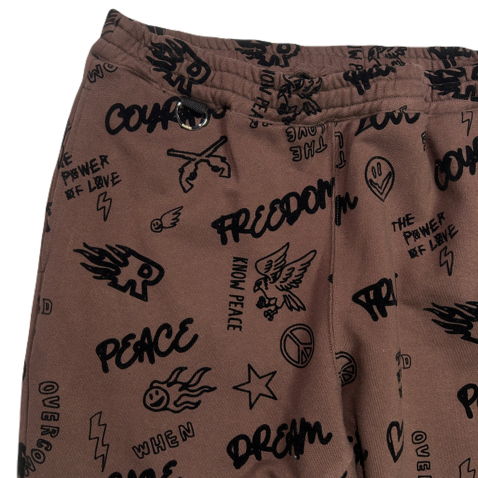 将图片加载到图库查看器，FLOCKY PRINT PANTS / BROWN