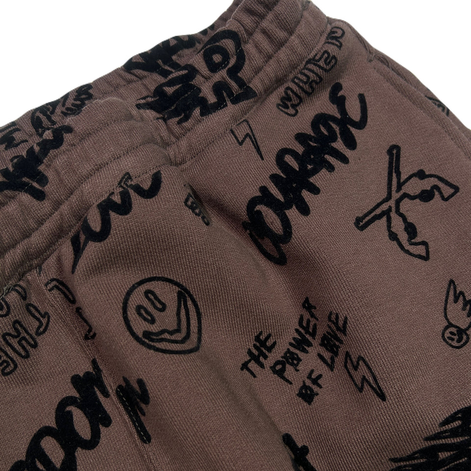 将图片加载到图库查看器，FLOCKY PRINT PANTS / BROWN