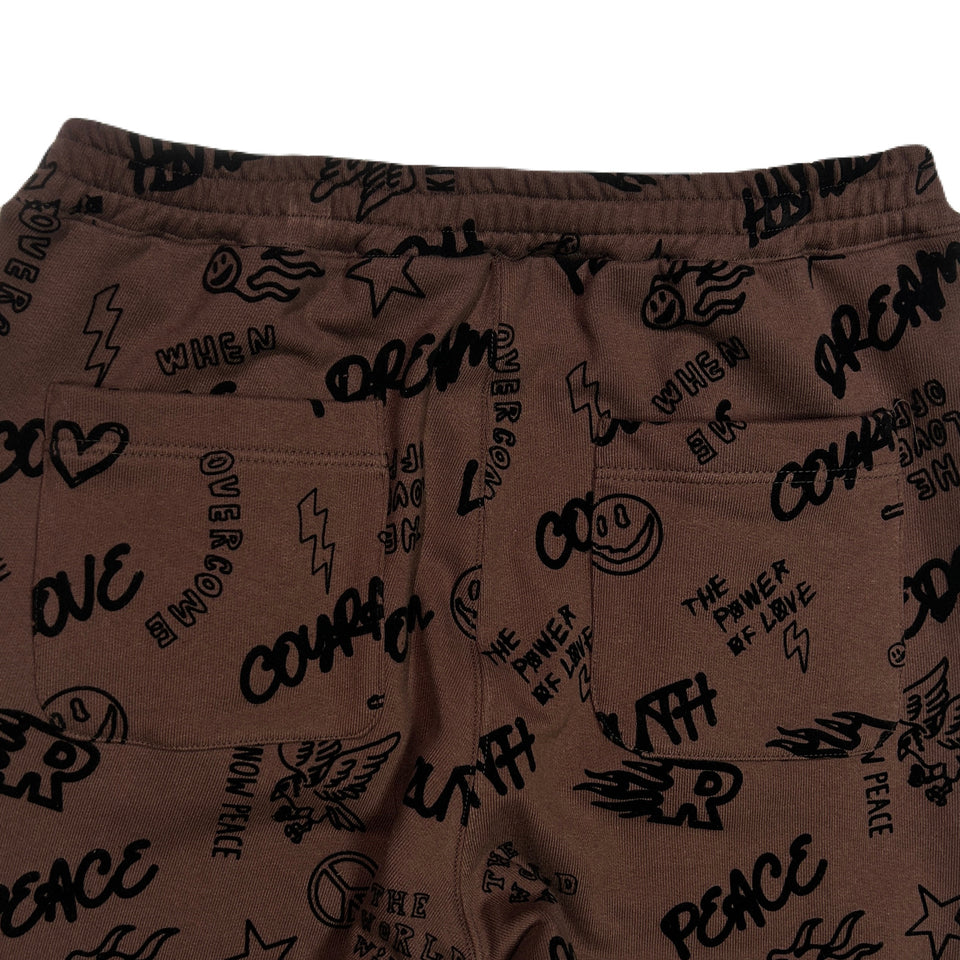 将图片加载到图库查看器，FLOCKY PRINT PANTS / BROWN