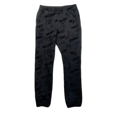 FLOCKY PRINT PANTS / BLACK