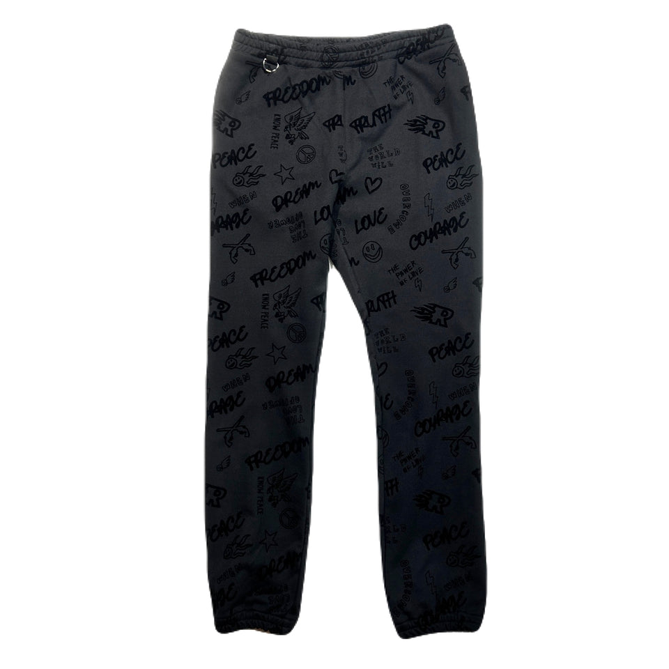 将图片加载到图库查看器，FLOCKY PRINT PANTS / BLACK