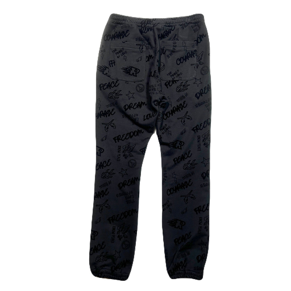 将图片加载到图库查看器，FLOCKY PRINT PANTS / BLACK