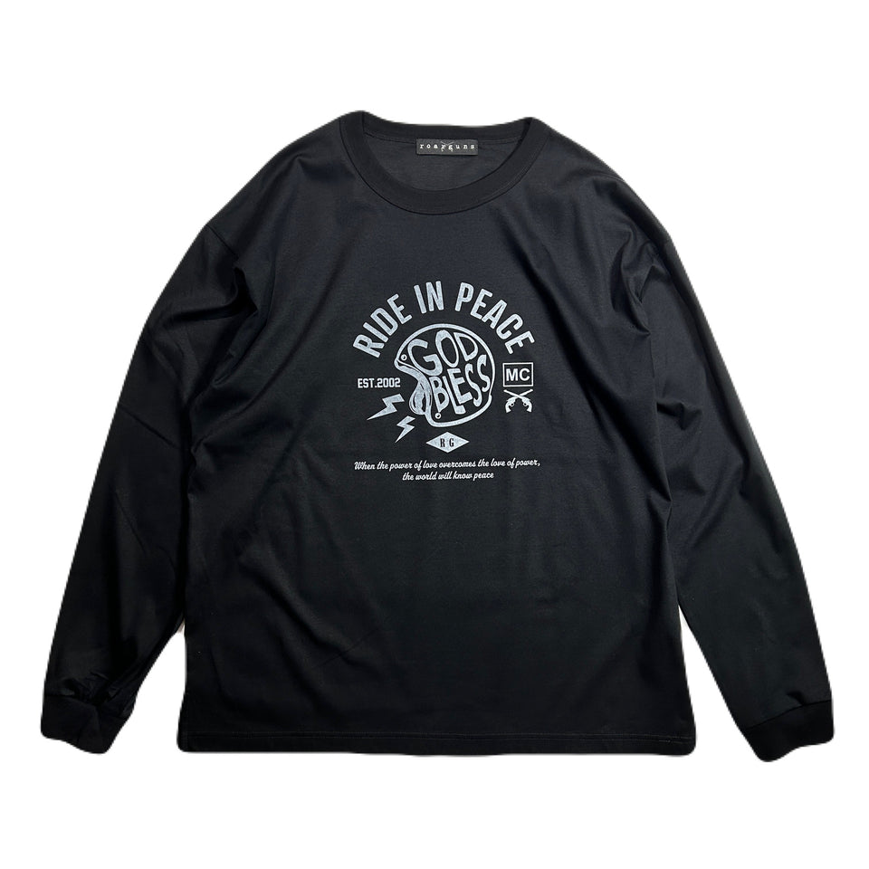 将图片加载到图库查看器，RIDE IN PEACE L/S T-SHIRT / BLACK