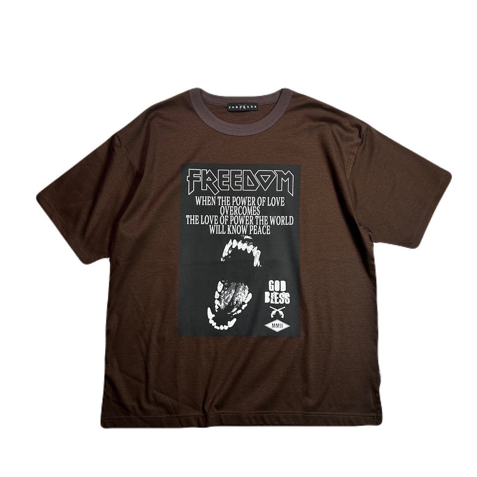 将图片加载到图库查看器，FREEDOM ROAR T-SHIRT / BROWN