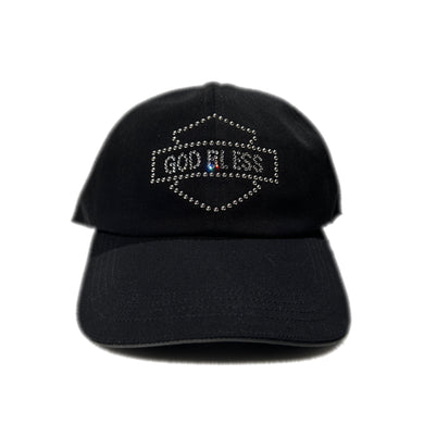 GOD BLESS CRYSTAL BB CAP / BLACK