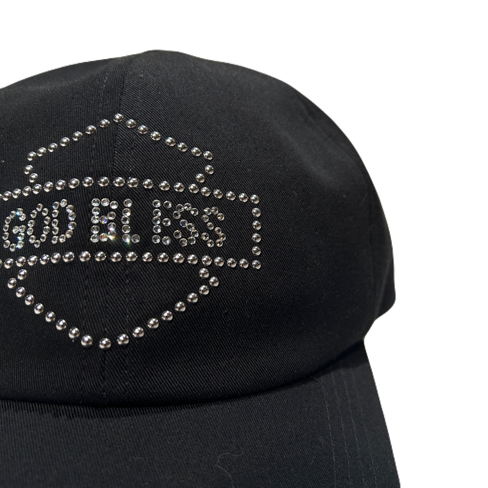 将图片加载到图库查看器，GOD BLESS CRYSTAL BB CAP / BLACK