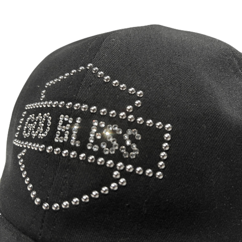 将图片加载到图库查看器，GOD BLESS CRYSTAL BB CAP / BLACK