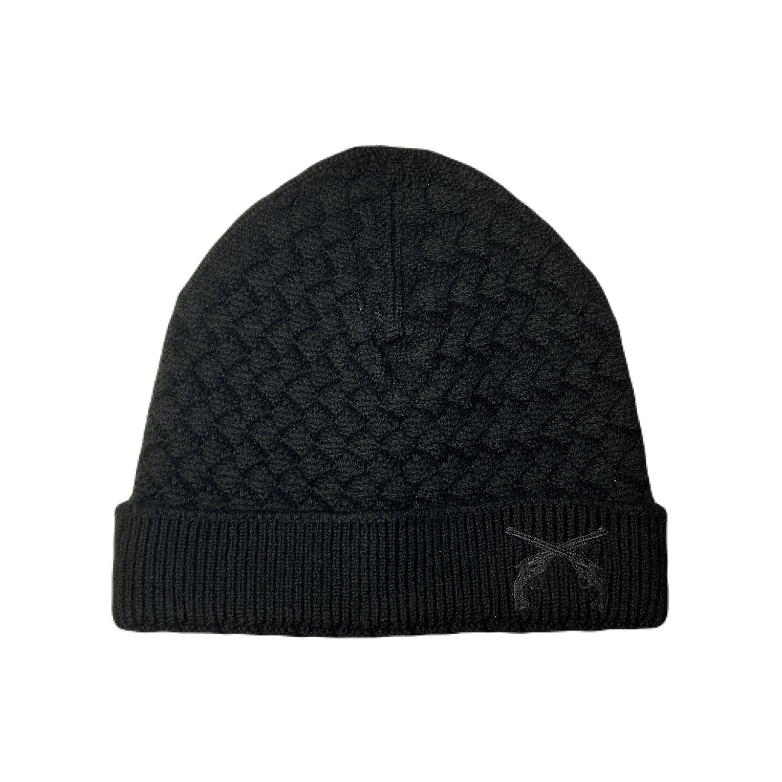 画像をギャラリービューアに読み込む, FAR BASKET KNIT CAP CROSSGUN EMBROIDERY / BLACK