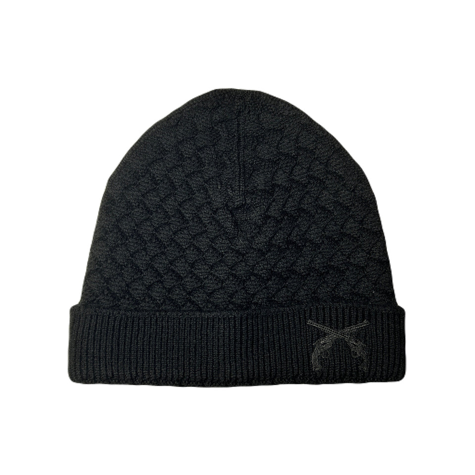 画像をギャラリービューアに読み込む, FAR BASKET KNIT CAP CROSSGUN EMBROIDERY / BLACK