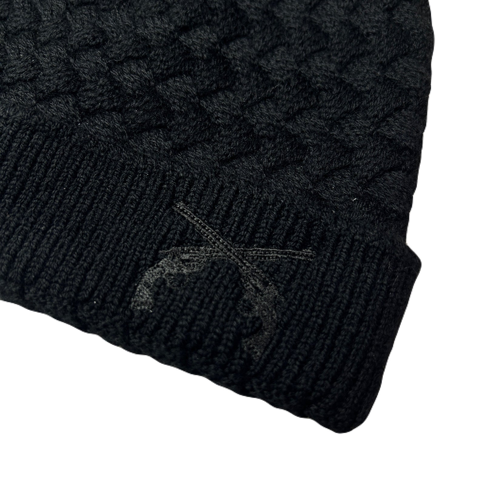 画像をギャラリービューアに読み込む, FAR BASKET KNIT CAP CROSSGUN EMBROIDERY / BLACK