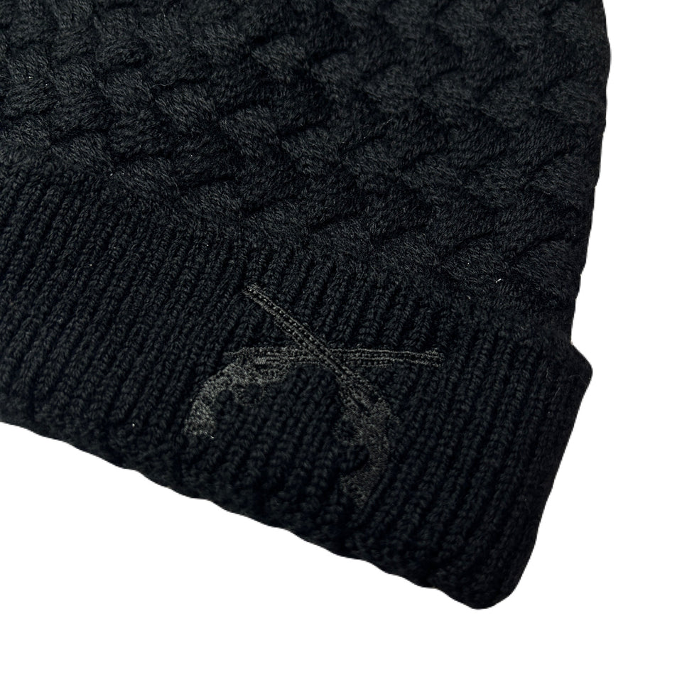 画像をギャラリービューアに読み込む, FAR BASKET KNIT CAP CROSSGUN EMBROIDERY / BLACK