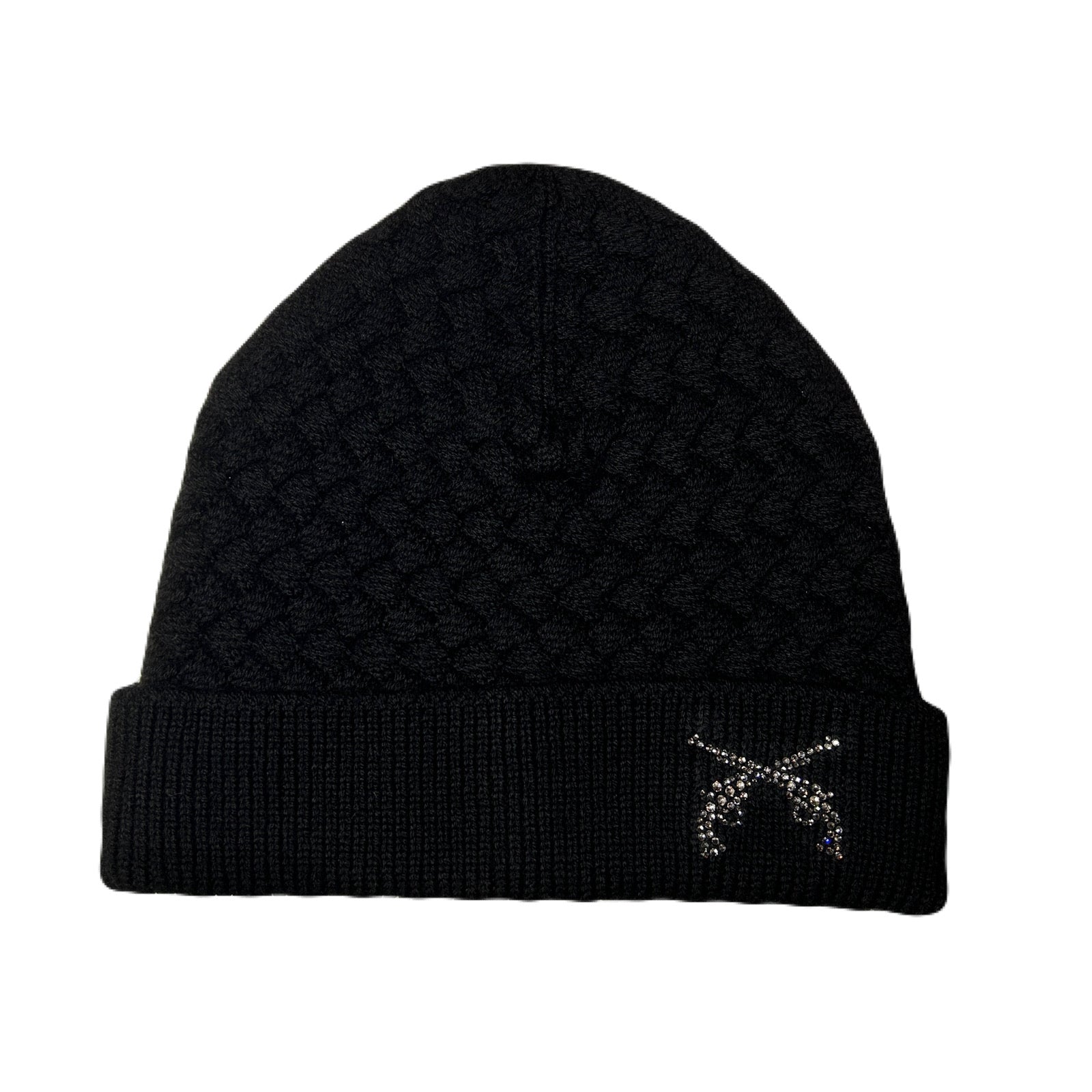 将图片加载到图库查看器，FAR BASKET KNIT CAP CROSSGUN CRYSTAL / BLACK