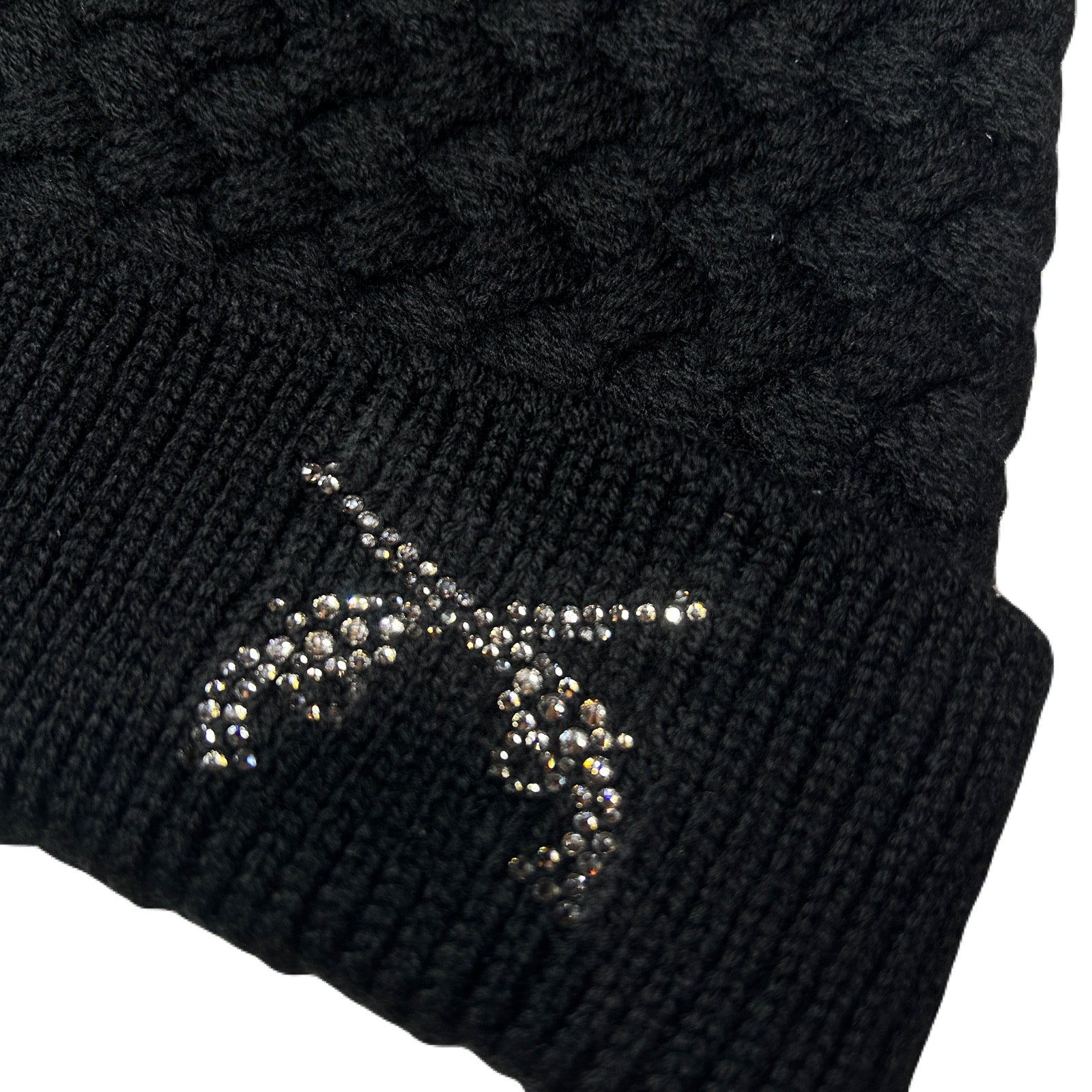 将图片加载到图库查看器，FAR BASKET KNIT CAP CROSSGUN CRYSTAL / BLACK