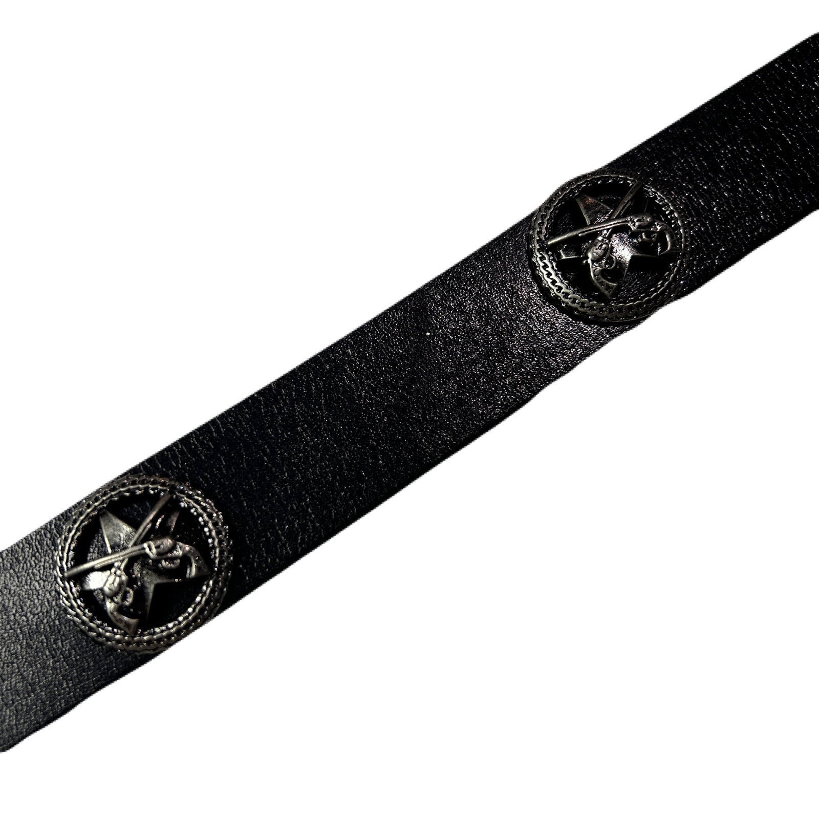 将图片加载到图库查看器，LONG CONCHO LEATHER BELT / BLACK