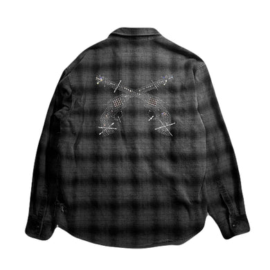 SHGGY CHECK SHIRT METAL / BLACK
