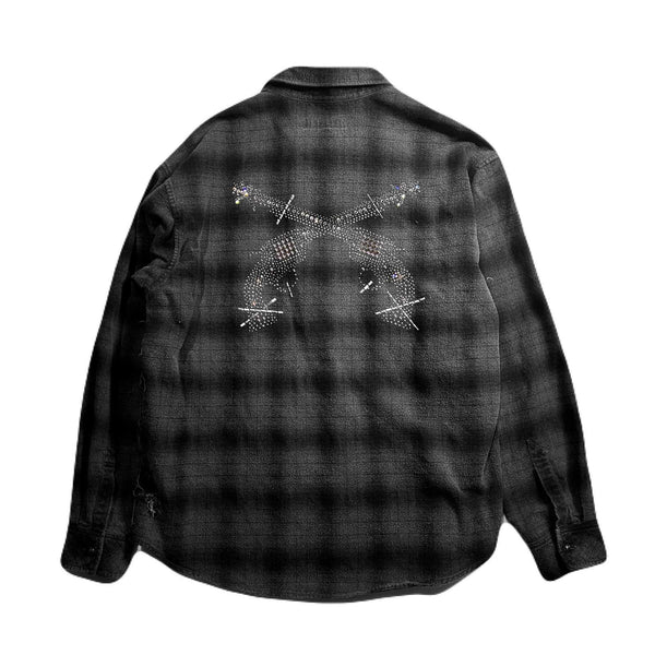 SHGGY CHECK SHIRT METAL / BLACK
