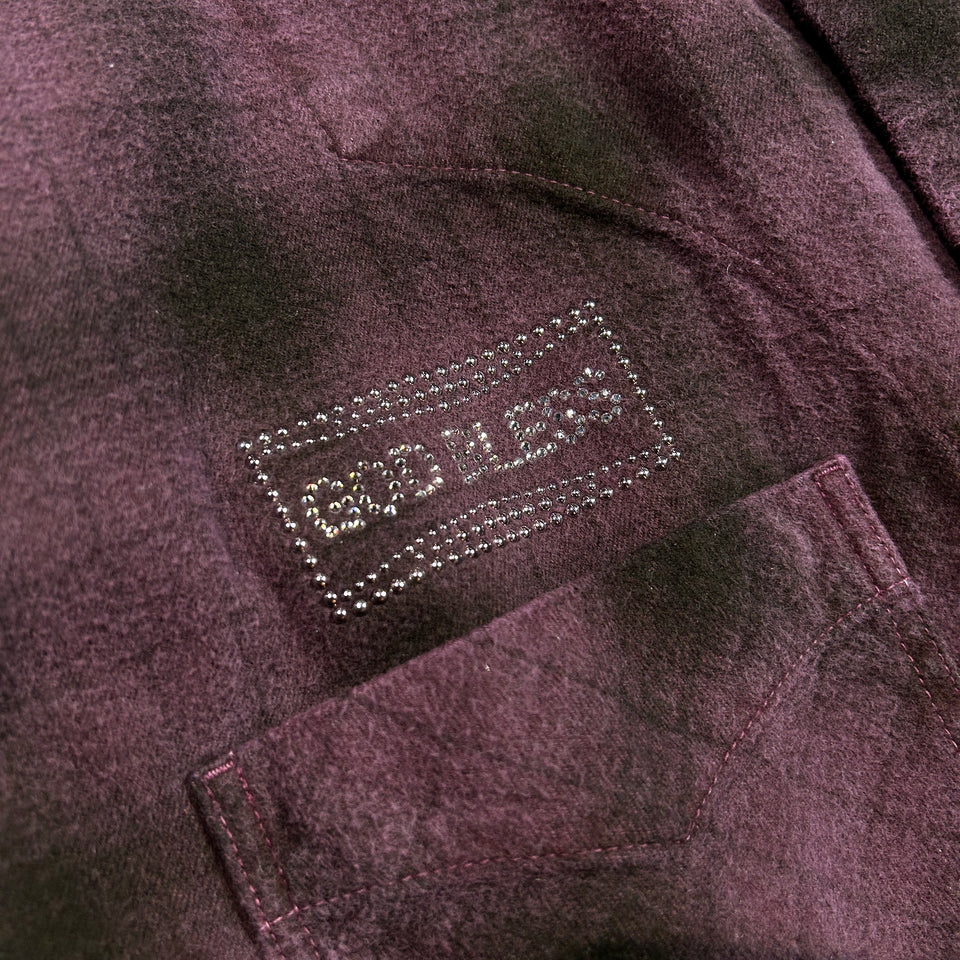 画像をギャラリービューアに読み込む, SHGGY CHECK SHIRT CRYSTAL / BURGUNDY