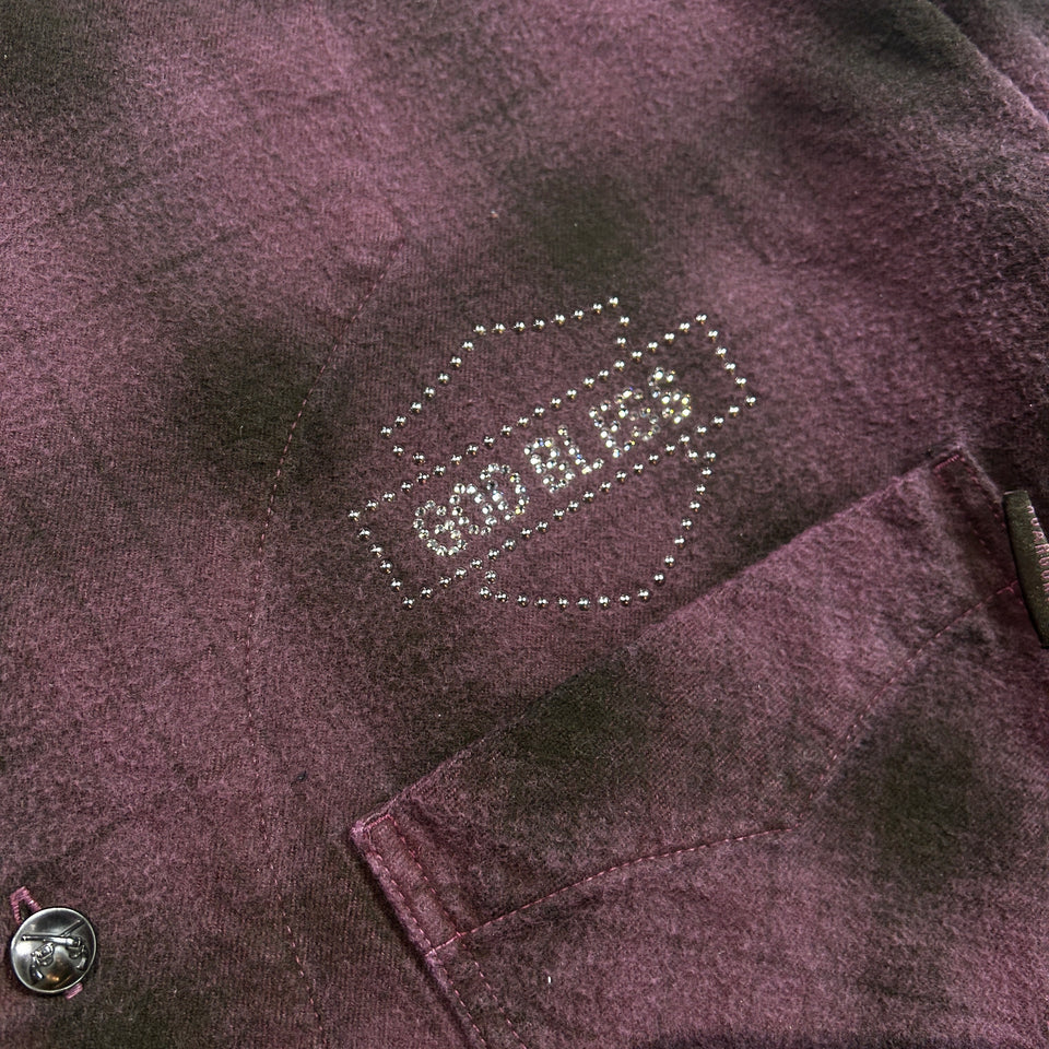 画像をギャラリービューアに読み込む, SHGGY CHECK SHIRT CRYSTAL / BURGUNDY