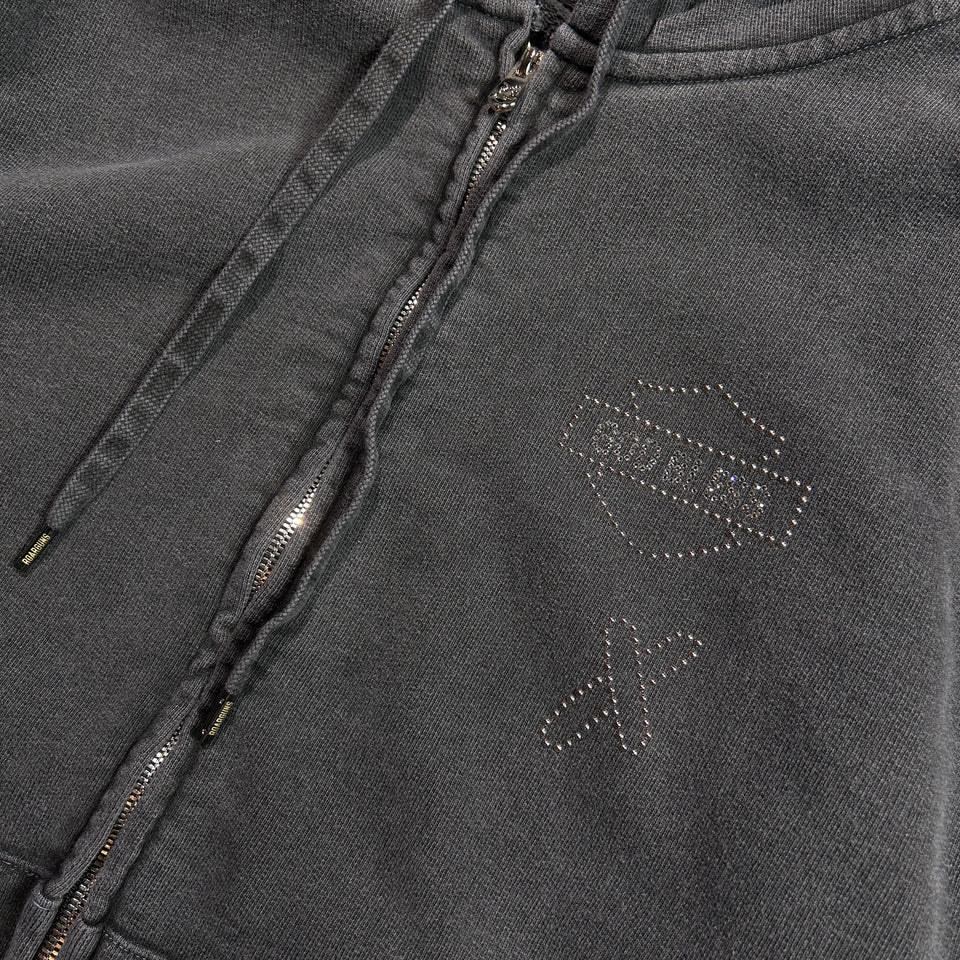 画像をギャラリービューアに読み込む, CROSSSGUN CHAIN EMBROIDERY HOODIE / BLACK