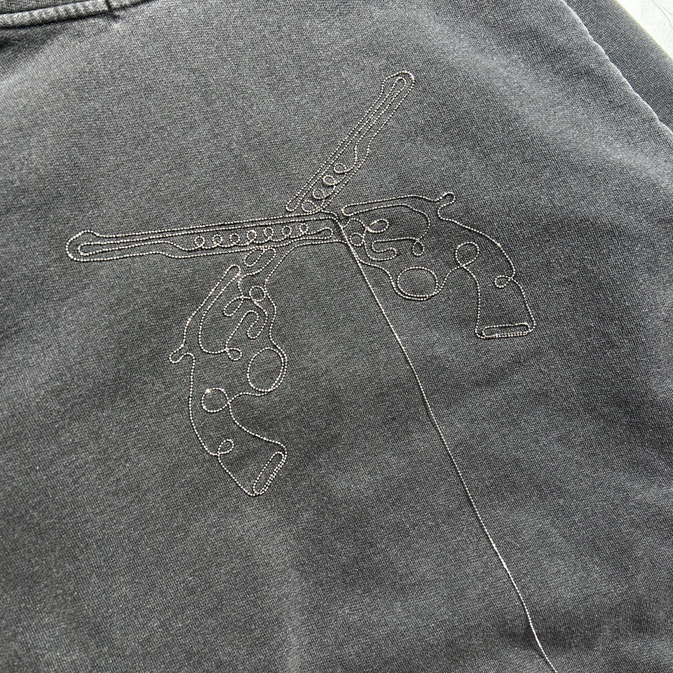 画像をギャラリービューアに読み込む, CROSSSGUN CHAIN EMBROIDERY HOODIE / BLACK