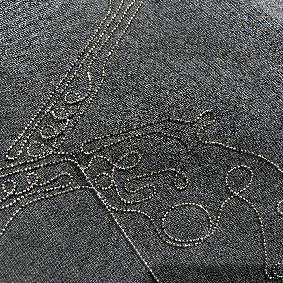 画像をギャラリービューアに読み込む, CROSSSGUN CHAIN EMBROIDERY HOODIE / BLACK