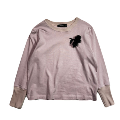 WOMENS ORGANDY FLOWER L/S T-SHIRT / PINK