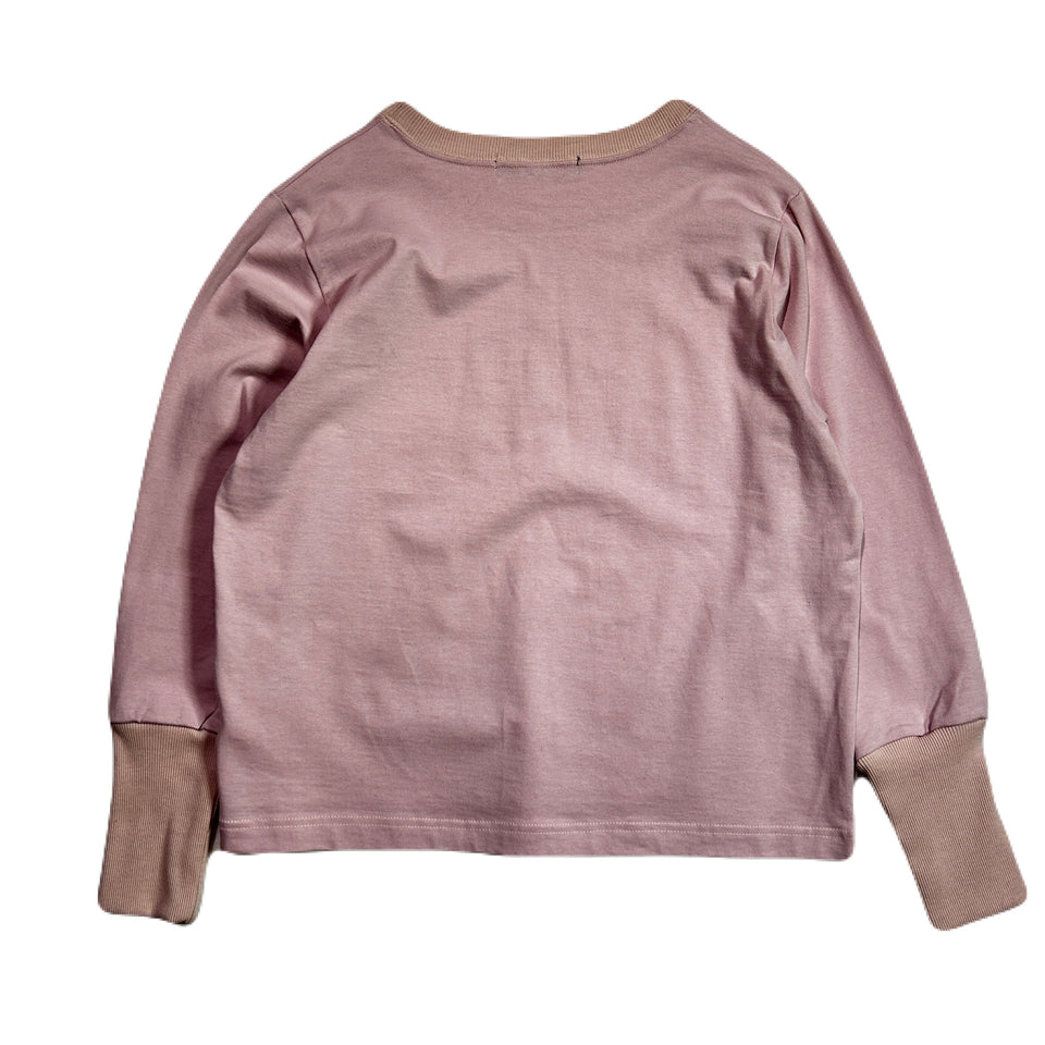 将图片加载到图库查看器，WOMENS ORGANDY FLOWER L/S T-SHIRT / PINK